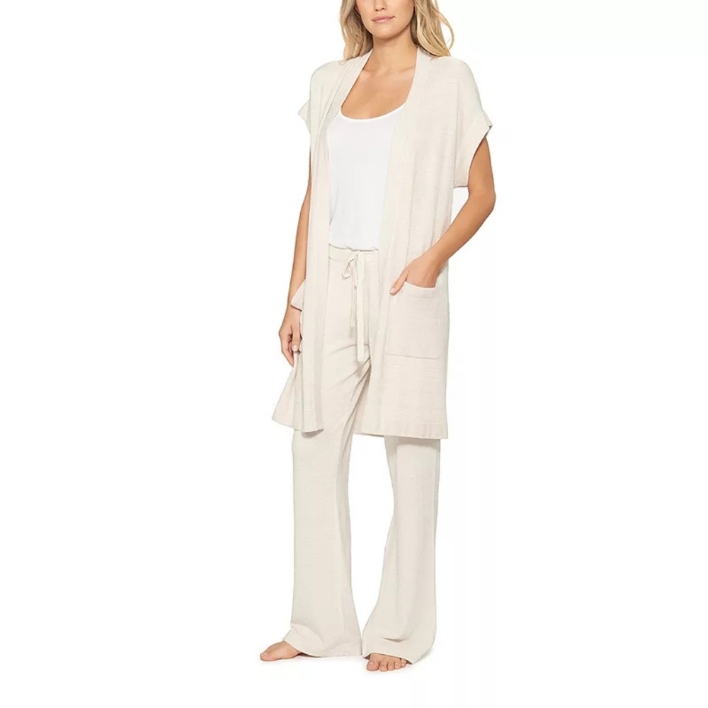 Barefoot Dreams Womens CozyChic Ultra Lite Sleeveless Long Cardigan Sz L NWT - Picture 1 of 16